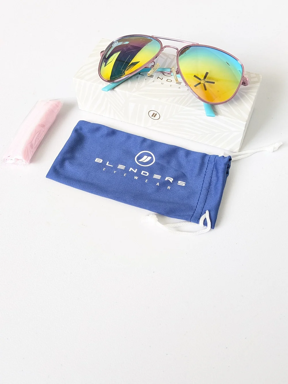 Blender's Aviator Sunglasses with Blue-Yellow Mirror Lenses